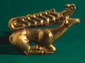 Scynthian gold plaque "Deer". 6th century BC. The State Hermitage Museum, St. Petersburg. Sample of zoomorphic art ("animal style").