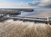 The hydro-electricity dam which forms the Kama Reservoir